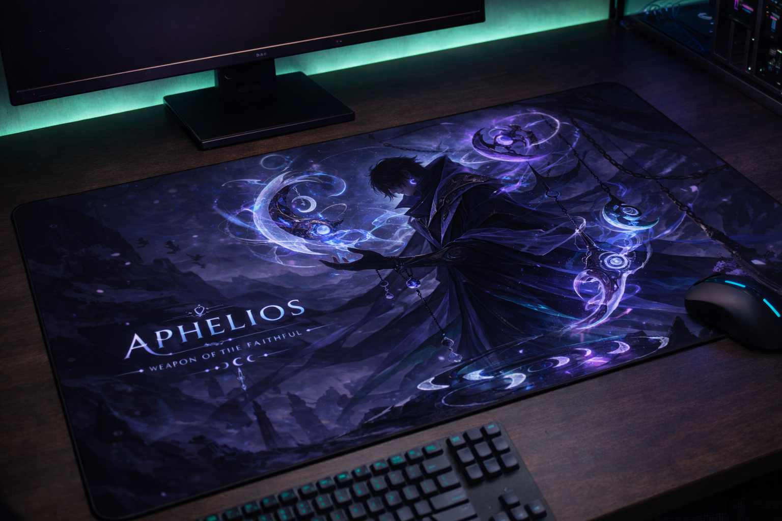 Aphelios Gaming Mouse Pad, Gifts for League of Legends fans, Gaming Desk Mat, LoL