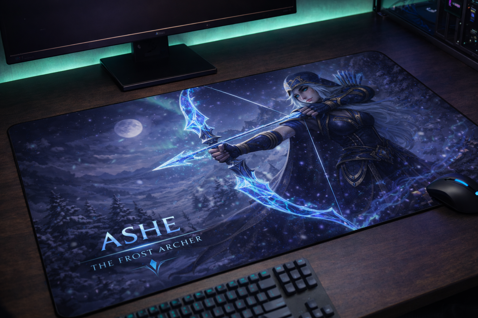 Ashe - the Ice Archer Gaming Mouse Pad, Gifts for League of Legends fans, Gaming Desk Mat, LoL