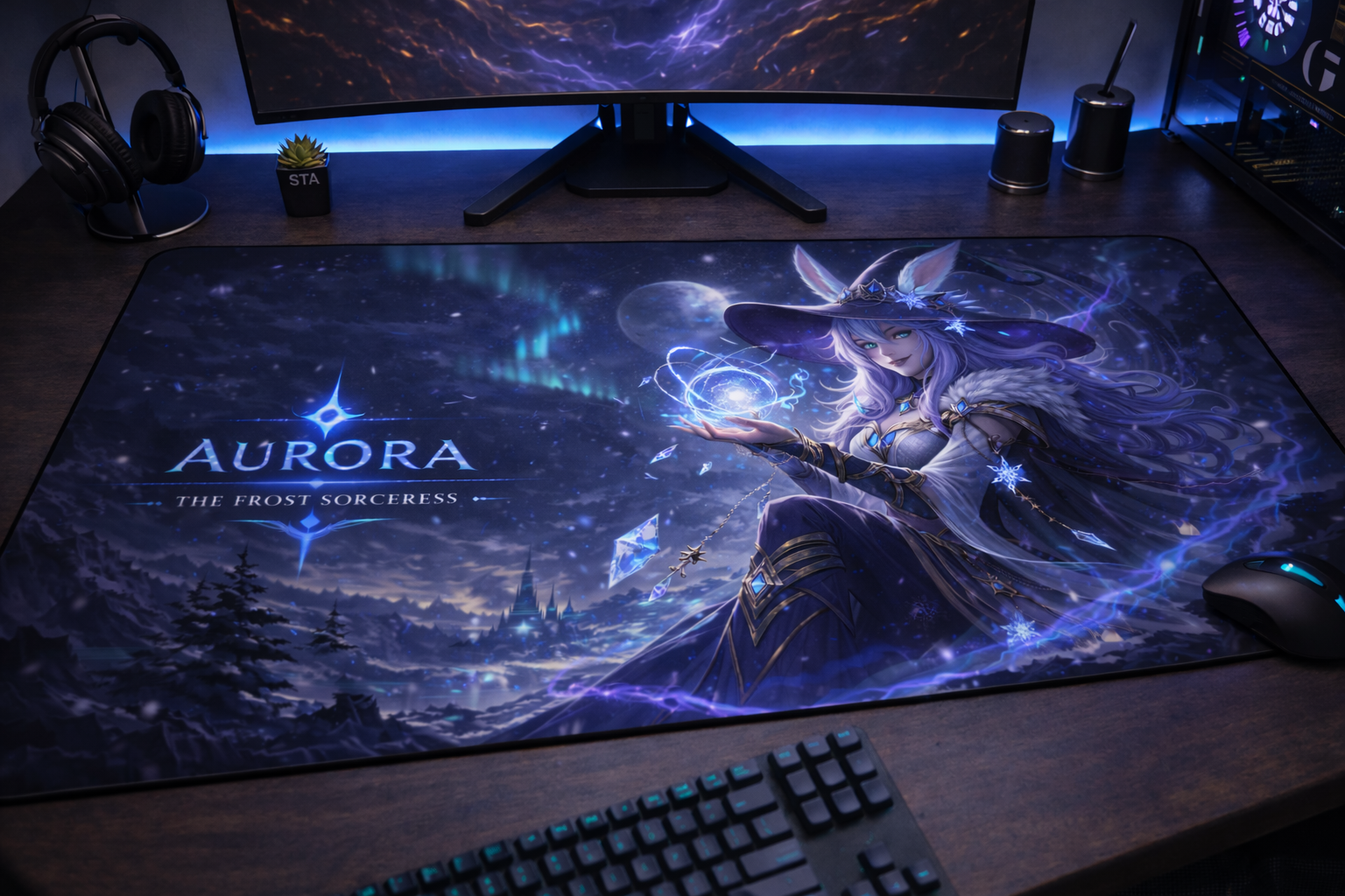 Aurora the Ice Mage, Gaming Mouse Pad, Gifts for League of Legends fans, Gaming Desk Mat, LoL
