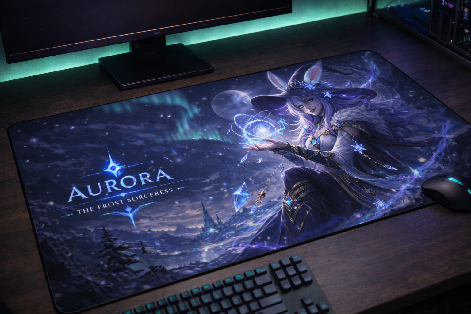Aurora the Ice Mage, Gaming Mouse Pad, Gifts for League of Legends fans, Gaming Desk Mat, LoL