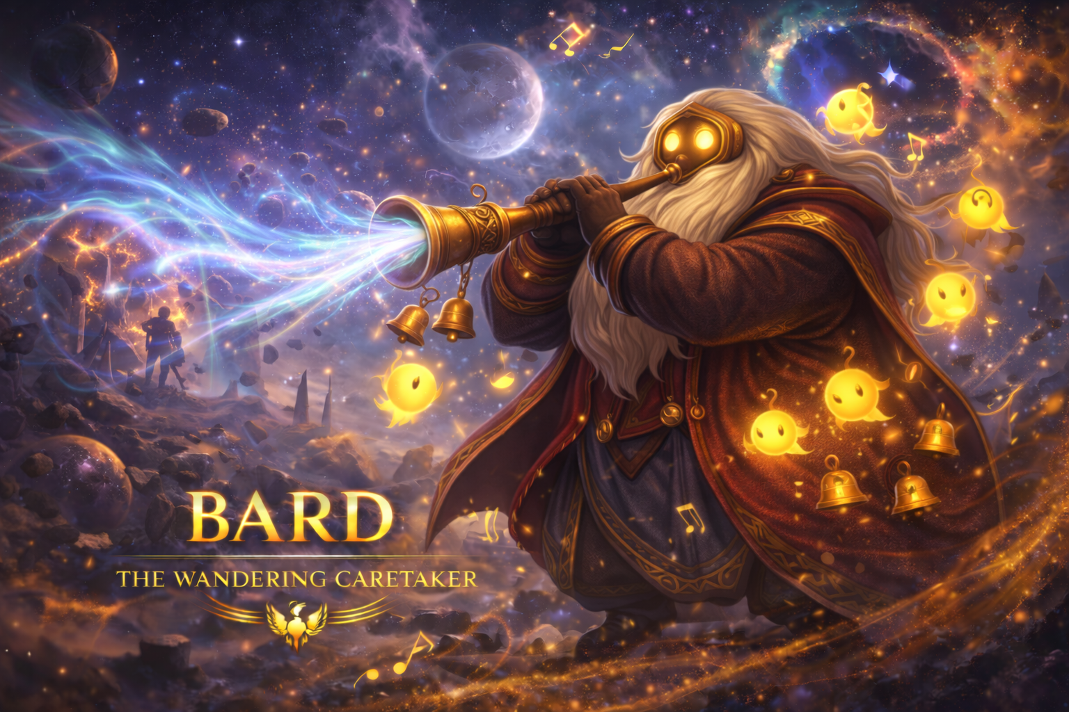 Bard - the mysterious universe, Gaming Mouse Pad, Gifts for League of Legends fans, Gaming Desk Mat, LoL