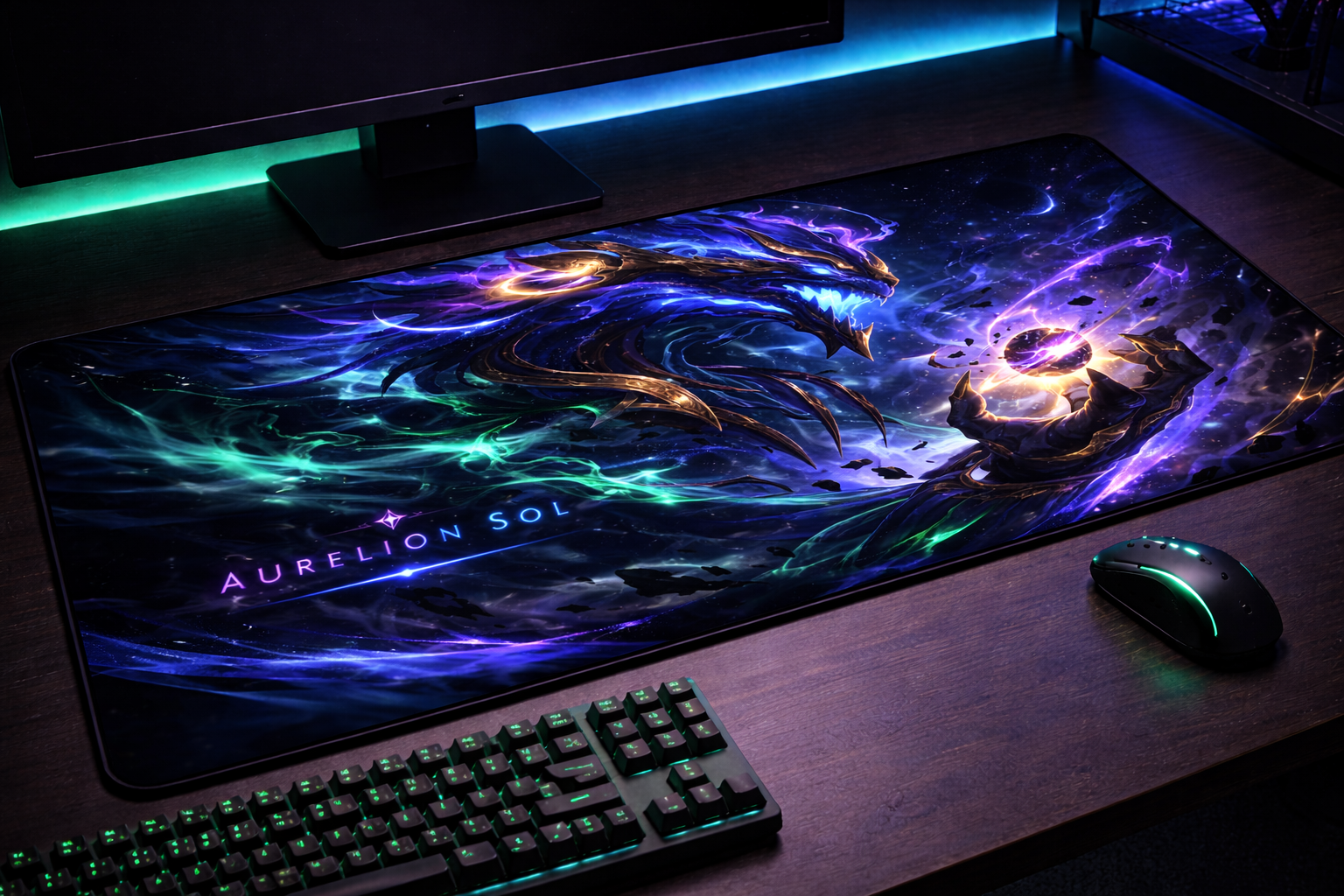 Aurelion Sol Gaming Mouse Pad, Gifts for League of Legends fans, Gaming Desk Mat, LoL