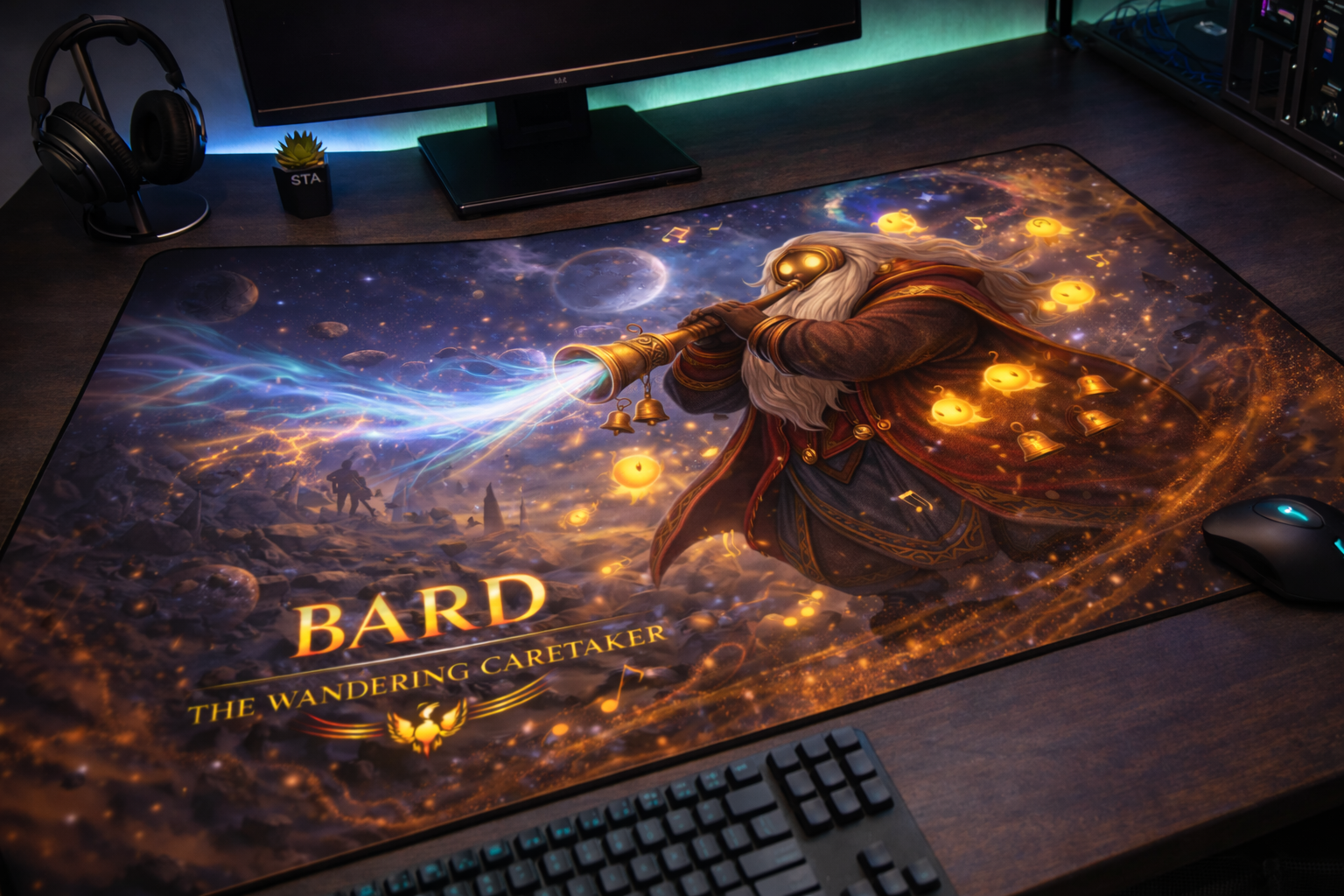 Bard - the mysterious universe, Gaming Mouse Pad, Gifts for League of Legends fans, Gaming Desk Mat, LoL