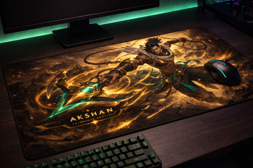 Akshan Gaming Mouse Pad, Gifts for League of Legends fans, Gaming Desk Mat, LoL