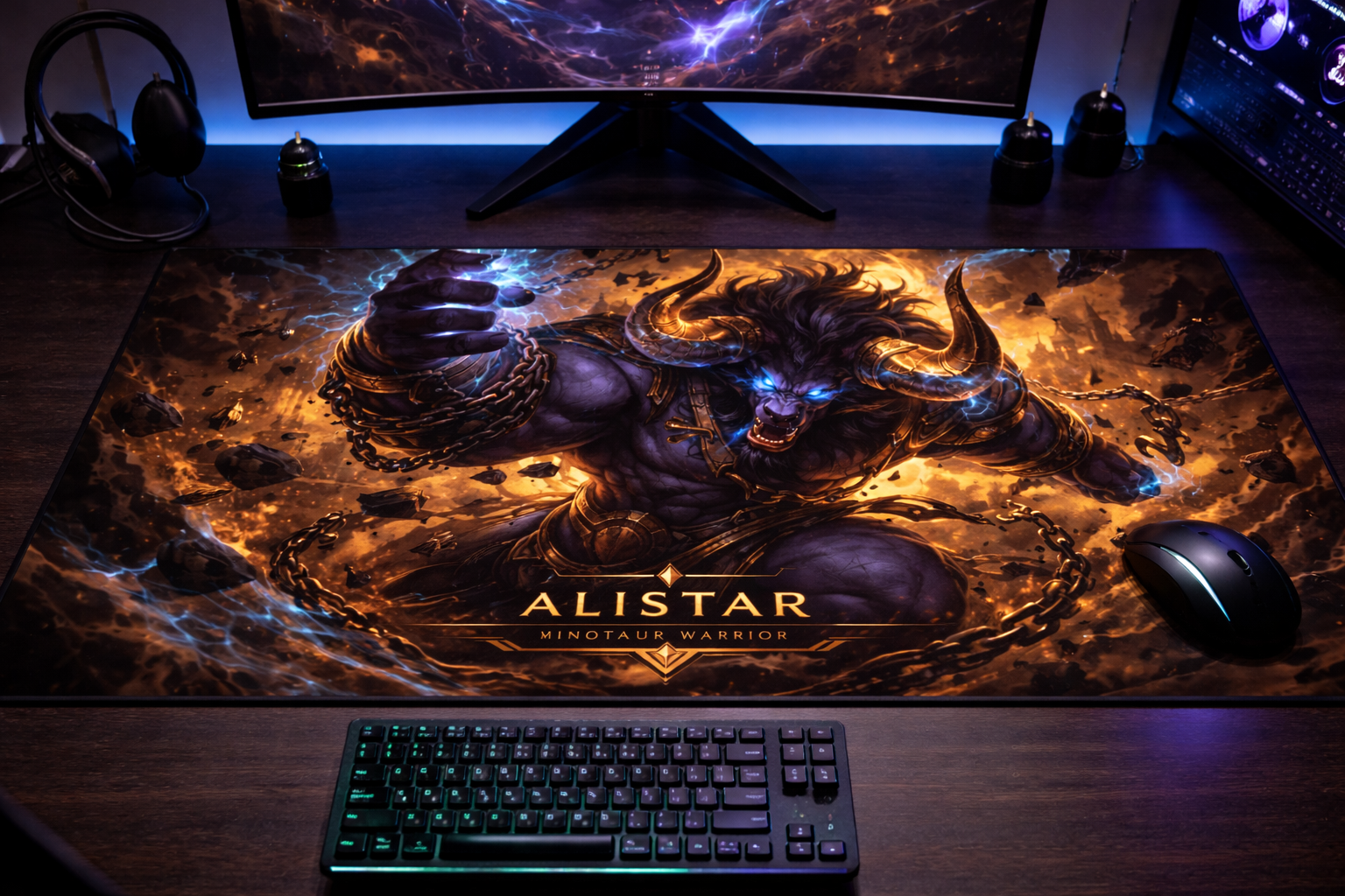 Alistar Gaming Mouse Pad, Gifts for League of Legends fans, Gaming Desk Mat, LoL