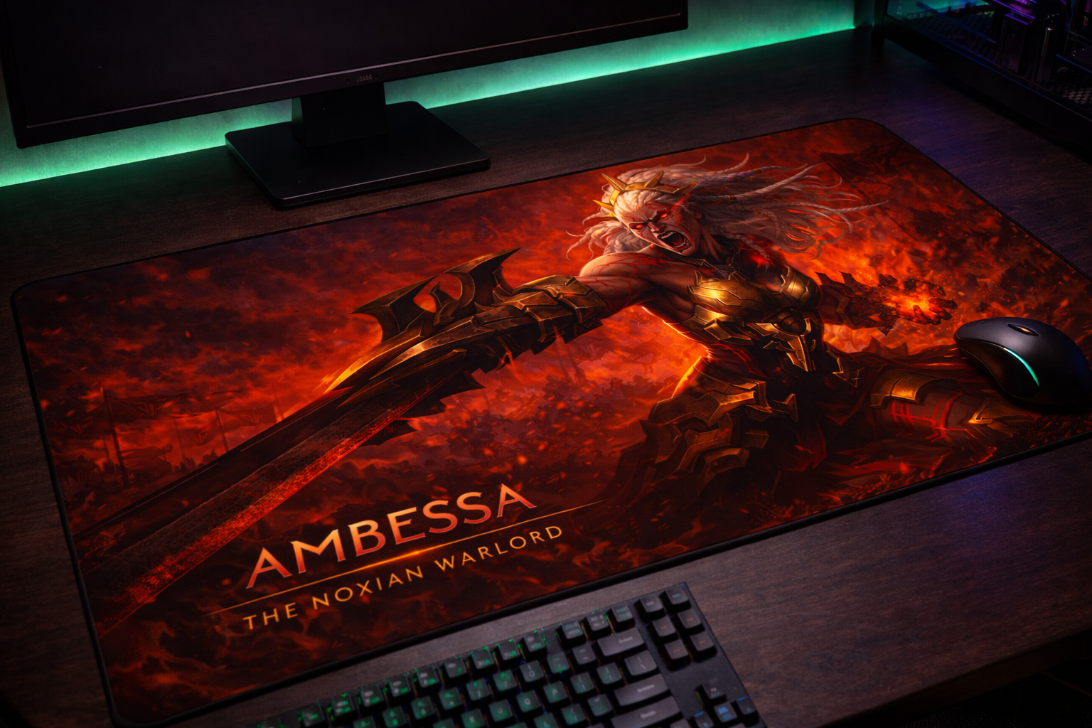 Ambessa Gaming Mouse Pad, Gifts for League of Legends fans, Gaming Desk Mat, LoL