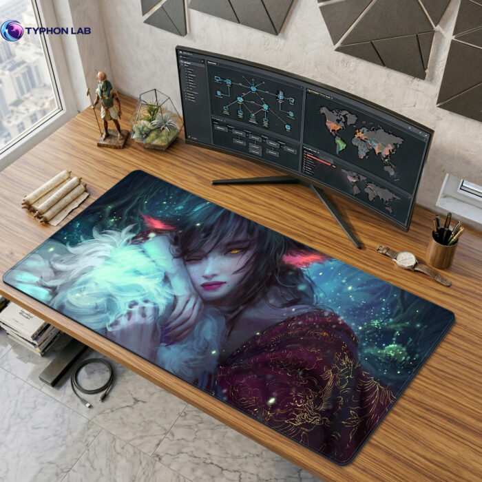 Ahri Temptation Fox Gaming Mouse Pad Desk Mat