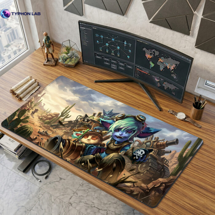 Tristana & Teemo Desert Mischief Desk Mat, Yordle Mouse Pad