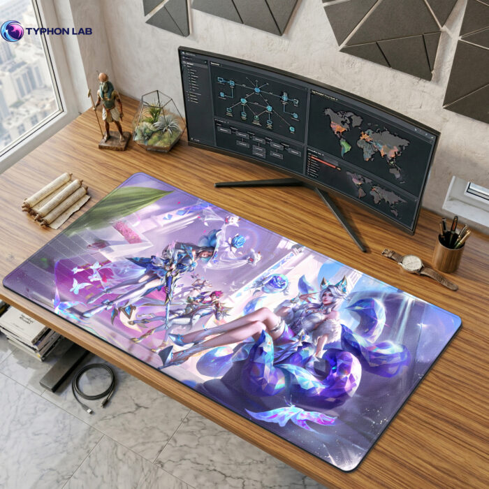 Ahri, Caityln, Xayah, Rakan, Sett, Yumi Crystal Rose Mouse Pad Desk Mat