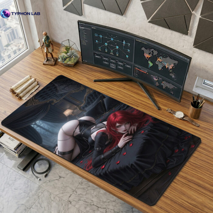 Katarina Red Hair Assassin Mouse Pad, Large Gaming Desk Mat