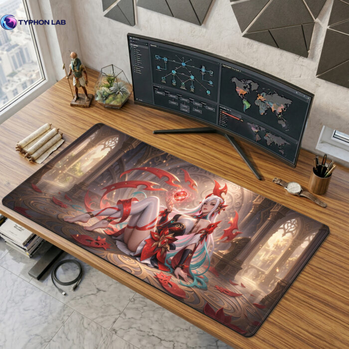Irelia Red White Fantasy Gaming Mouse Pad