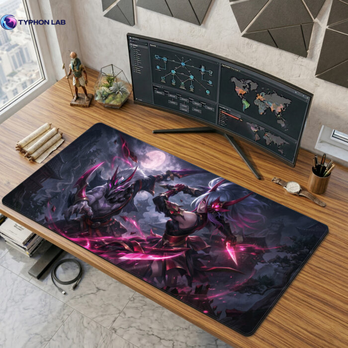 Master Yi Desk Mat - Blood Moon Gaming Mouse Pad for PC Setup