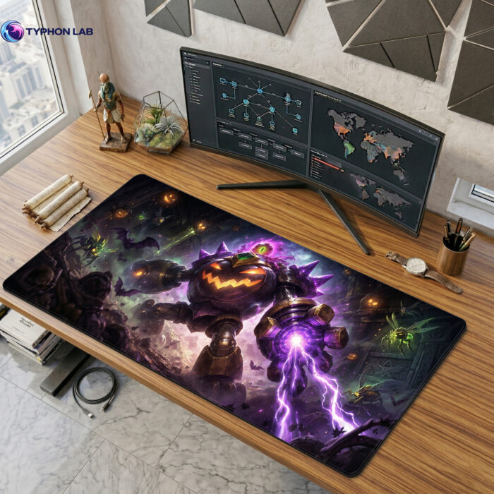Blitzcrank Halloween Pumpkin Robot Gaming Mouse Pad