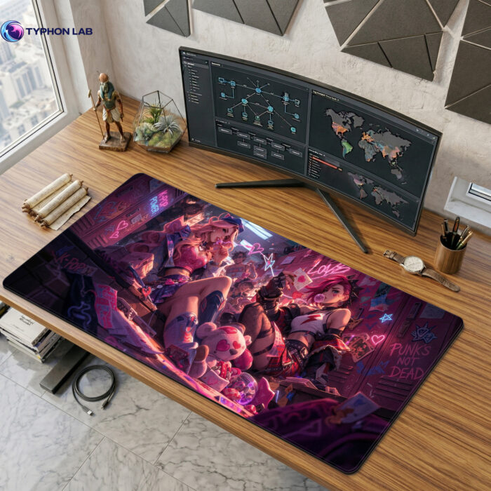 Vi and Caitlyn Heartbreaker Style Gaming Mouse Pad