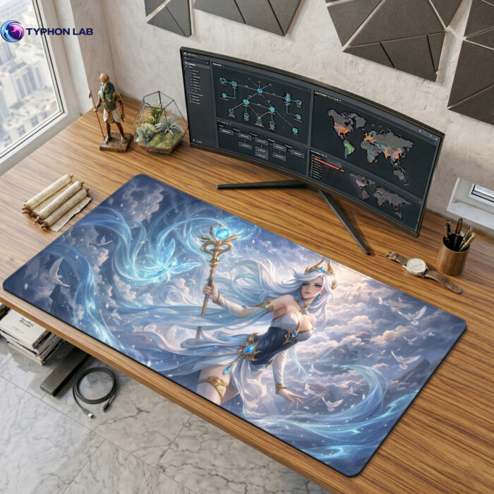Janna Sky Whisper Mouse Pad, Large Desk Mat Non Slip Base