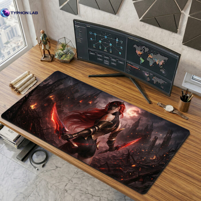 Katarina Dark Assassin Gaming Mouse Pad - Desk Mat, Non Slip Base