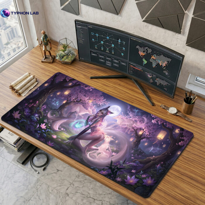 Blossom Ahri Moonlit Bloom Gaming Desk Mat
