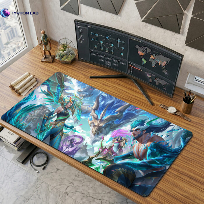 Aurelion Sol Kai'Sa Ashe Karma Thresh Desk Mat - Dragonmancer XXL Mouse Pad