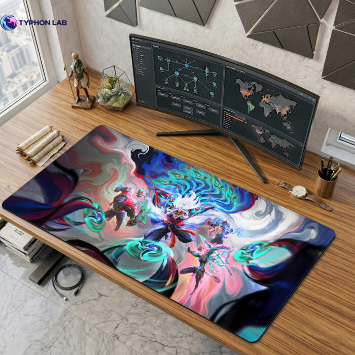 Dr. Mundo, Sett, Kalista, Teemo, Splendor Opus Desk Mat