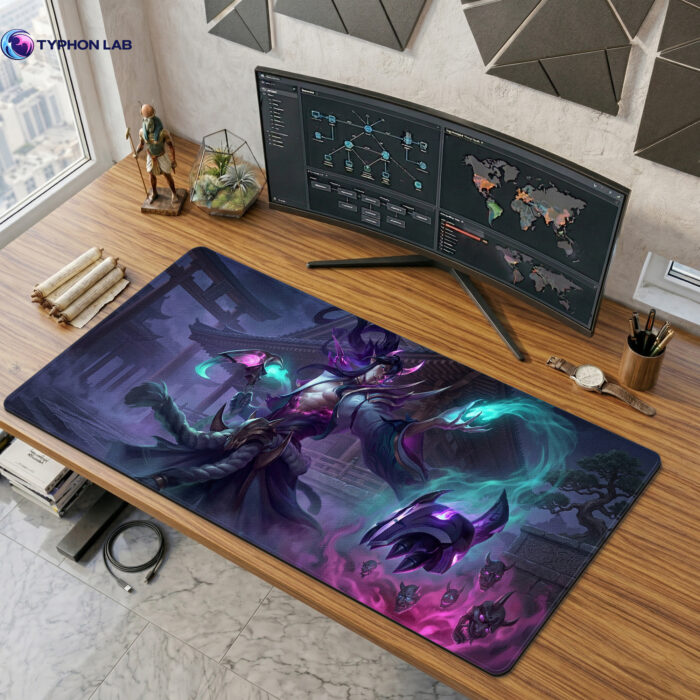 Spirit Blossom Thresh Mouse Pad – Haunted Temple Scene