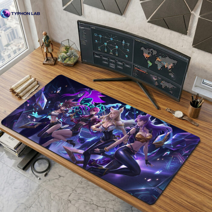 Ahri Akali Evelynn Kai'Sa Desk Mat – K/DA Crystal Edition