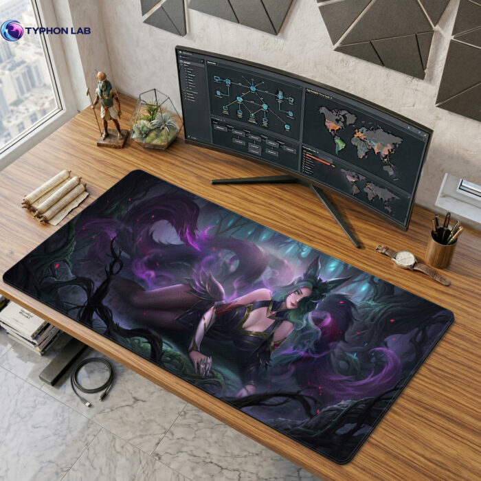 Ahri Mouse Pad – Elegant Spirit Blossom Style