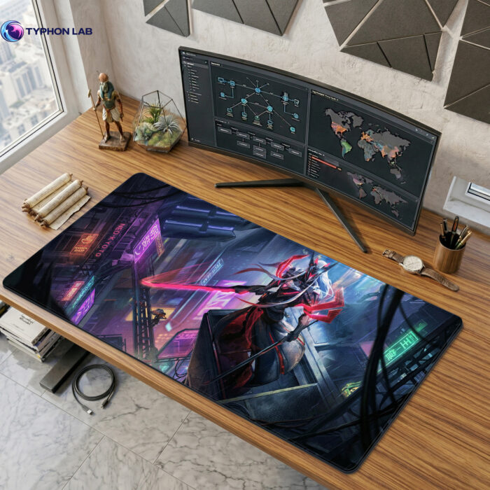 Yone Cyberpunk Desk Mat – Extended Gaming Desk Pad