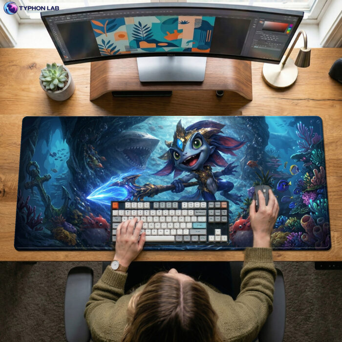 Alternative view of Fizz The Tidal Trickster Tribute Gaming Mouse Pad – Desk Mat Gift for Gamers