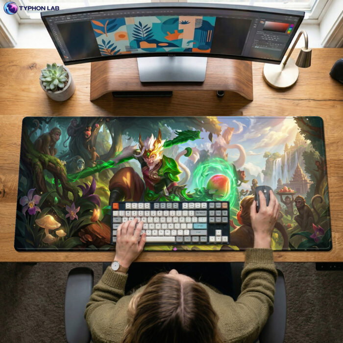 Alternative view of Wukong Desk Mat – Bold Fantasy Artwork for Gaming Setup