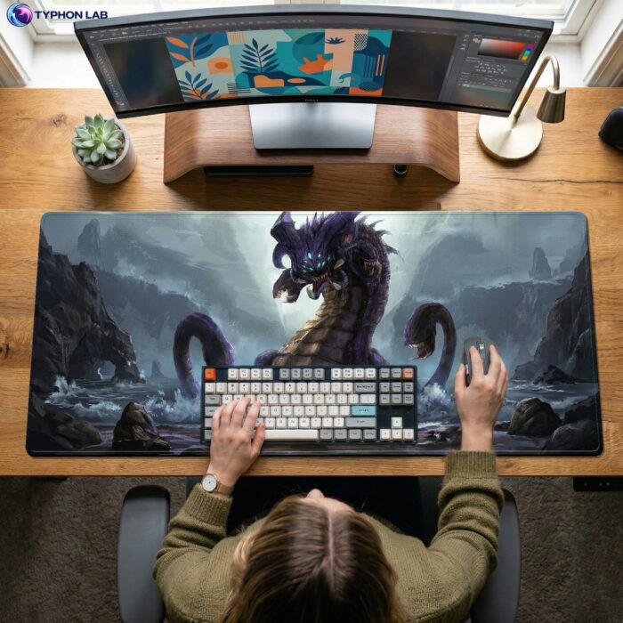 Alternative view of Baron Nashor & Yasuo Abyssal Duel Art Desk Mat