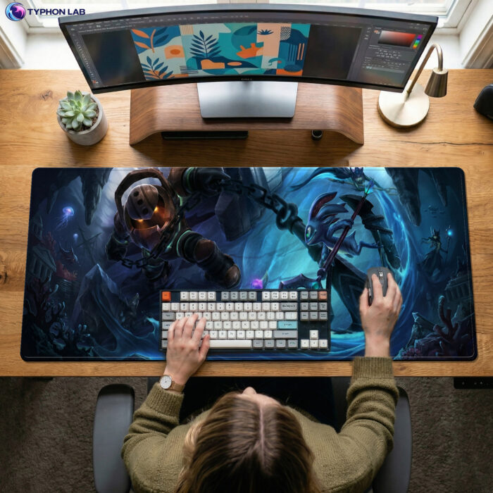 Alternative view of Fizz & Nautilus Abyssal Pursuit Gaming Desk Mat