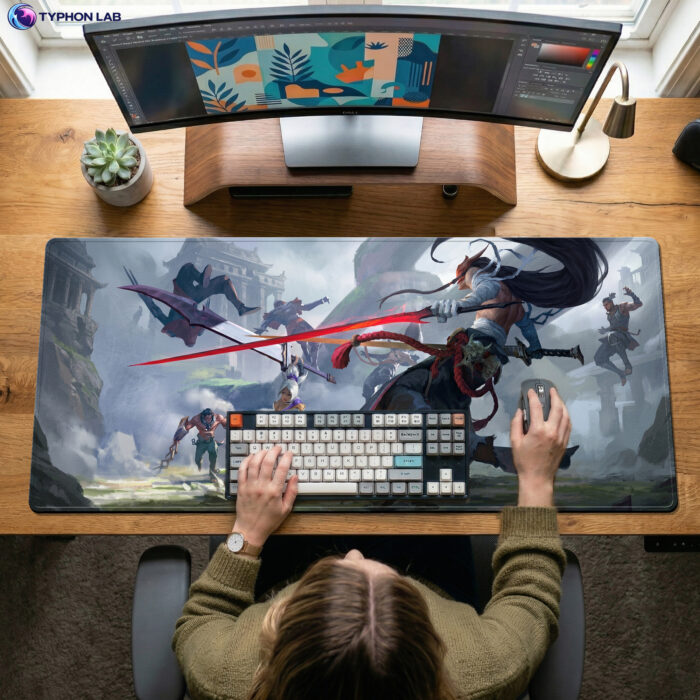 Alternative view of Yone, Sylas & Riven Art Desk Mat, Mouse Pad