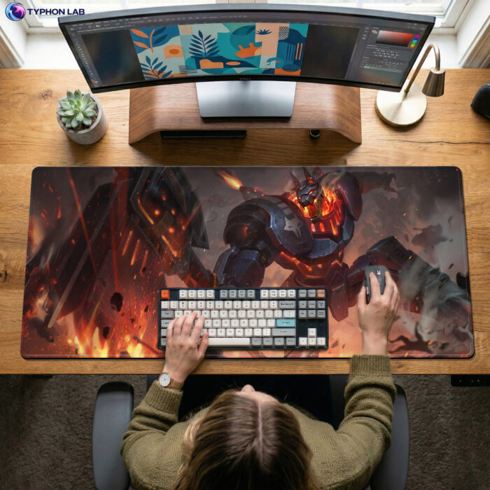 Alternative view of Battlecast Nasus Mecha Art Gaming Desk Mat