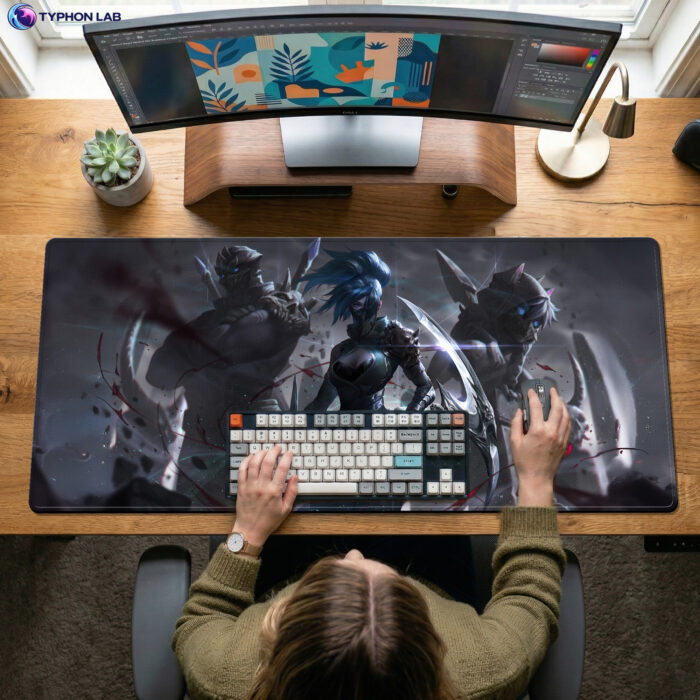 Alternative view of Akali, Shen & Kennen Kinkou Shadow Gaming Desk Mats