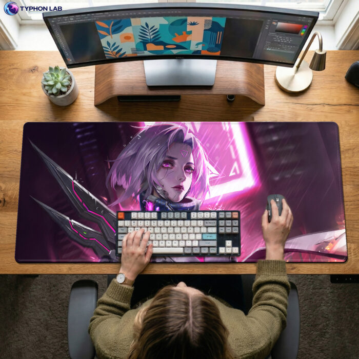 Alternative view of Fiora Art Cyberpunk Gaming Mouse Pad Desk Mat