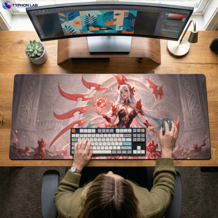 Alternative view of Irelia Crimson Blade Gaming Mouse Pad, Desk Mat