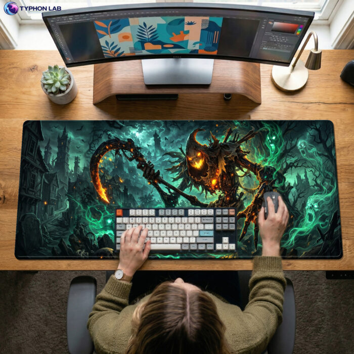 Alternative view of Fiddlesticks Dark Harvest Gaming Desk Mat for PC Setup