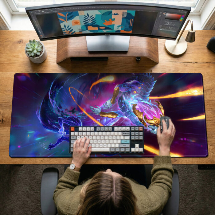 Alternative view of Aurelion Sol Cosmic Dragon Desk Mat