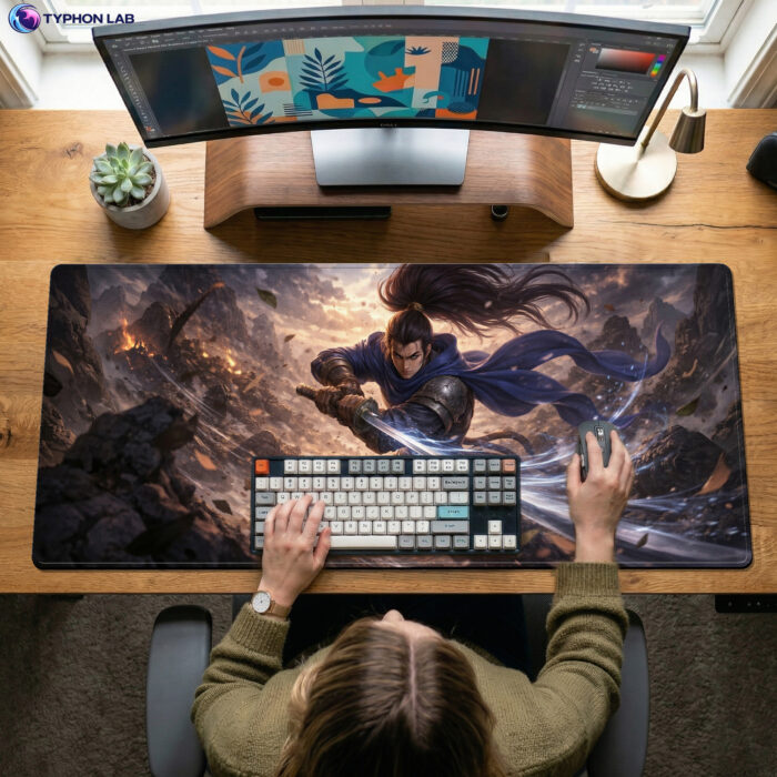 Alternative view of Yasuo Samurai Warrior Mouse Pad – Desk Mat PC Setup