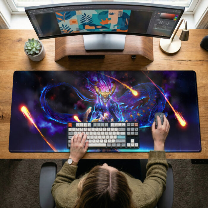 Alternative view of Aurelion Sol Dragonmancer Desk Mat – Dragon Artwork Mouse Pad