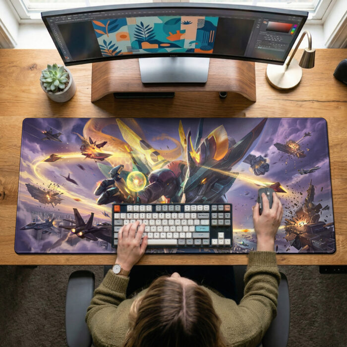 Alternative view of Aurelion Sol Mecha Desk Mat – Aerial Warfare Design