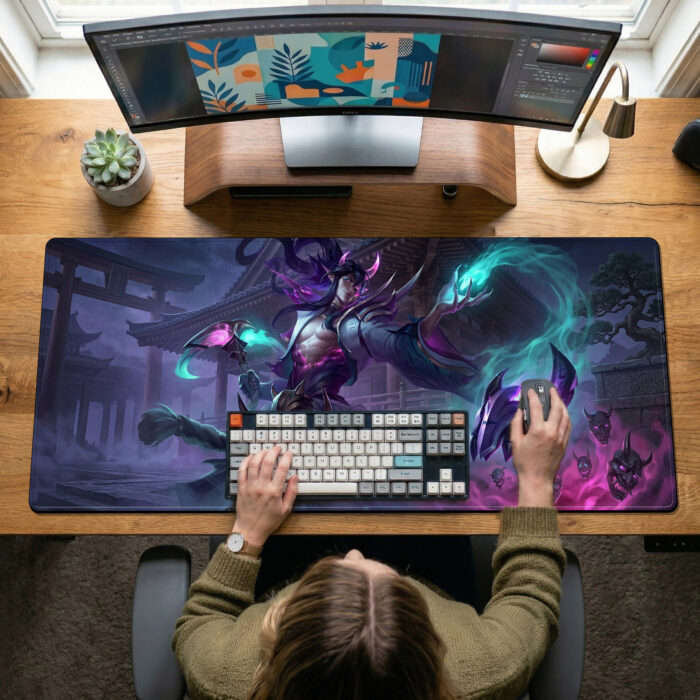 Alternative view of Spirit Blossom Thresh Mouse Pad – Haunted Temple Scene