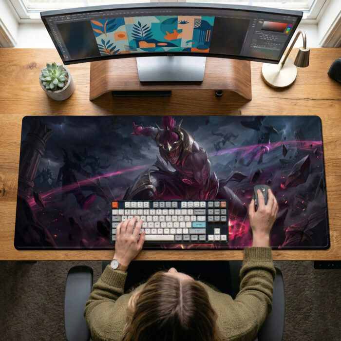 Alternative view of Nightbringer Lee Sin Mouse Pad – Demonic Battle Scene