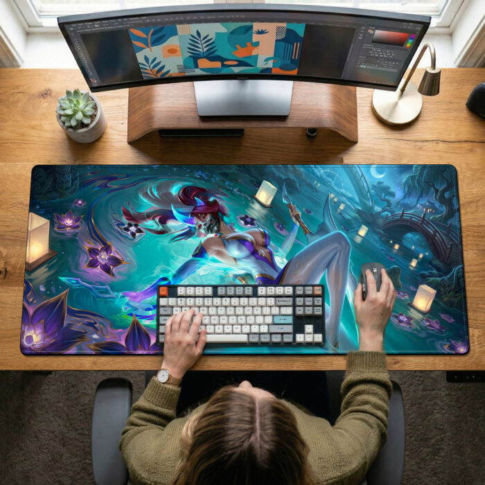 Alternative view of Katarina Desk Mat – Moonlit Water Edition