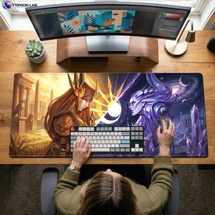 Alternative view of Leona Diana Split Art Desk Mat - Sun Moon Mouse Pad