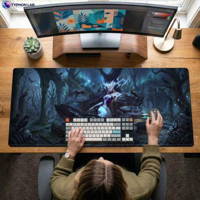Alternative view of Morgana Shadow Magic Desk Mat – Dark Blue Magic Mouse Pad