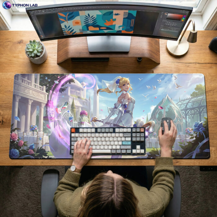 Alternative view of Lux Extended Desk Mat – Dreamy Light Mouse Pad