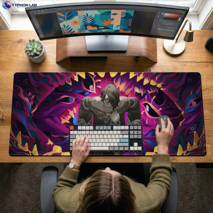 Alternative view of Hwei Extended Desk Mat – Dark Aesthetic Mouse Pad
