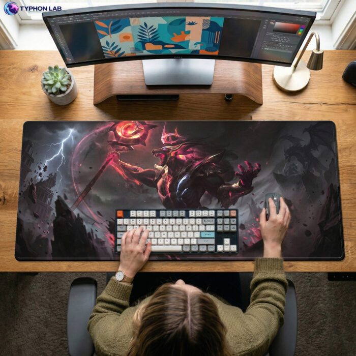 Alternative view of Nasus Desk Mat – Dark Fantasy Gaming Desk Pad