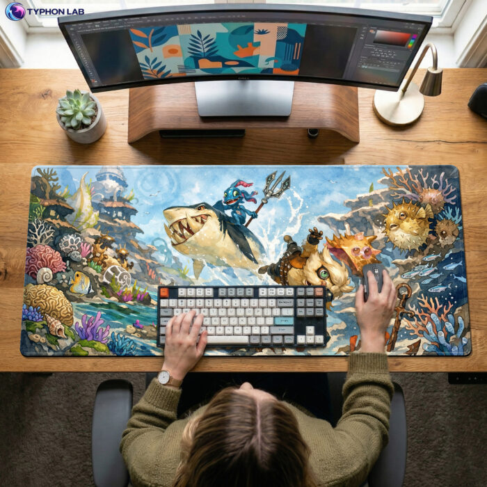 Alternative view of Fizz Undersea Trickster Gaming Desk Mat